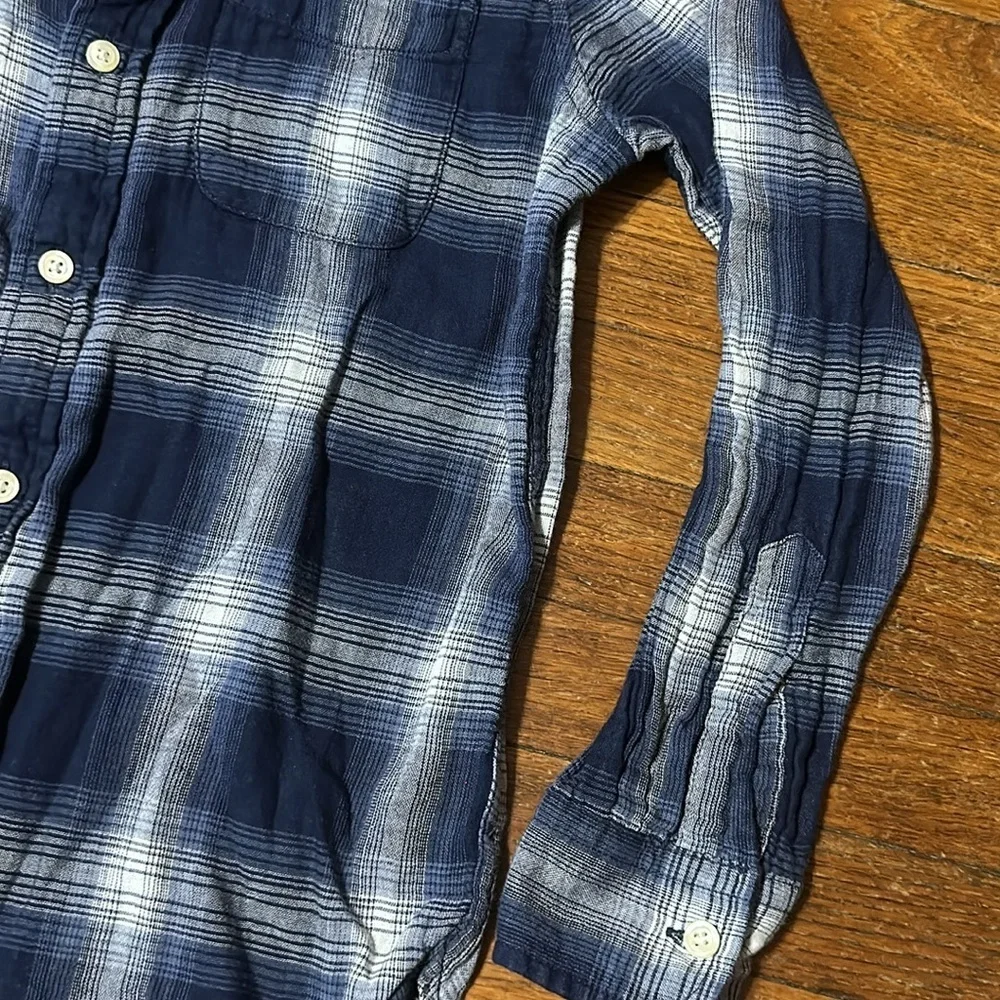 Gap Kids Double Weave Button Down Shirt, Bainbridge Blue, Lg (10)